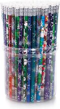 Anderson's Winter Fun Pencil Tub, 144‑Piece Assorted #2 Pencils, Cheerful Winter & Christmas Designs, Classroom Rewards for Kindness, Good Behavior, Academic Achievement, Holiday Parties, Festivals