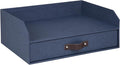 Bigso Walter Letter Tray for A4 or Letter Size Documents - Paper Tray Organizer for Desk with Storage Drawer and Stable Rubber Feet - 13.1in x 10in x 5.2in - Blue