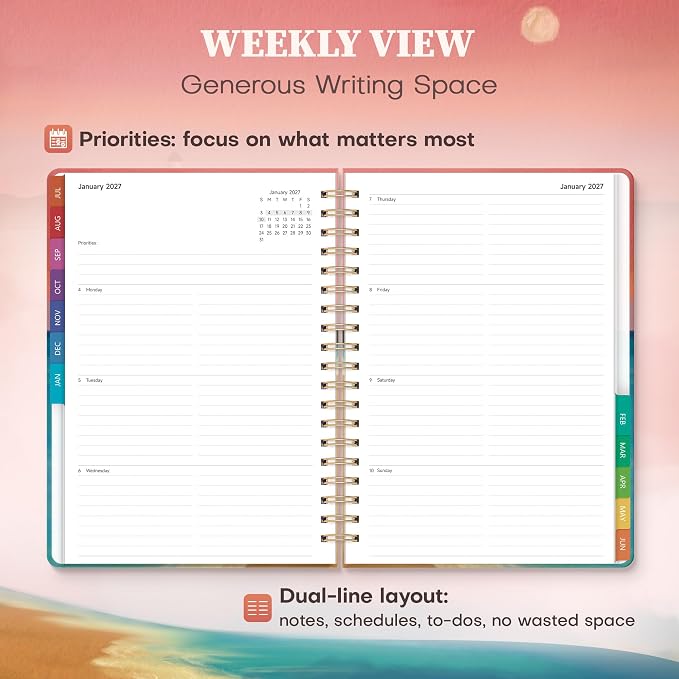 Planner 2026-2027 Weekly & Monthly Academic Planner, 7.4" x 10.2"