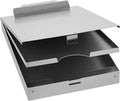 Amazon Basics Metal Clipboard with 2 Storage Compartments, Letter Size, 250 Sheet Capacity, Office Supplies with Self-Closing Latch, Silver, 10-Pack