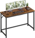 VASAGLE Computer Desk, Office Work Desk, 47.2 x 19.7 x 29.9 Inches | For Study, Bedroom, Home Office, Living Room, Rustic Brown and Black ULWD212K101