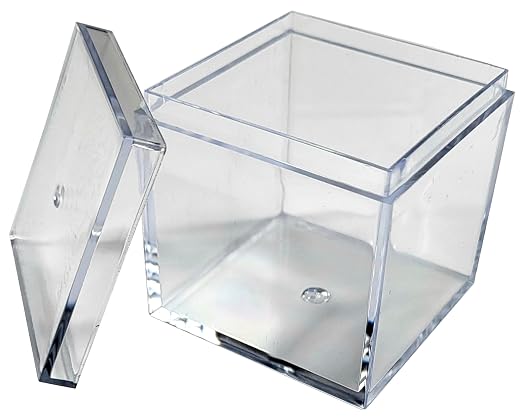 25pcs Acrylic Box Trays for 1.5" 38.1mm Element Cubes Clear Case Periodic Table Bracket for Elements Collections Science Education Displays