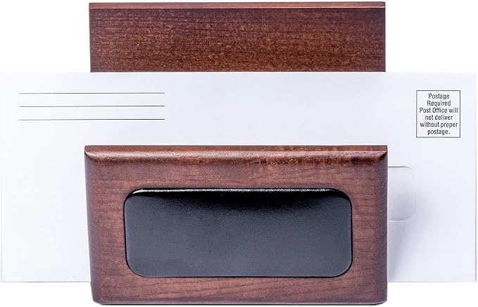 Dacasso Walnut and Black Leather Desk Set, 10-Piece, 34" x 20"