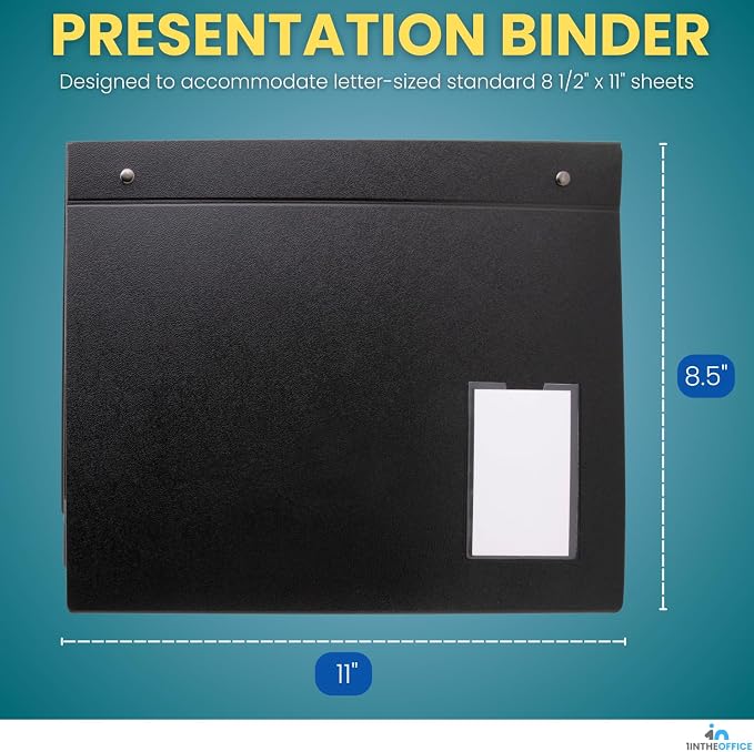 1InTheOffice Presentation Binder 8 1/2" x 11" Sheet Size, 2 Pack