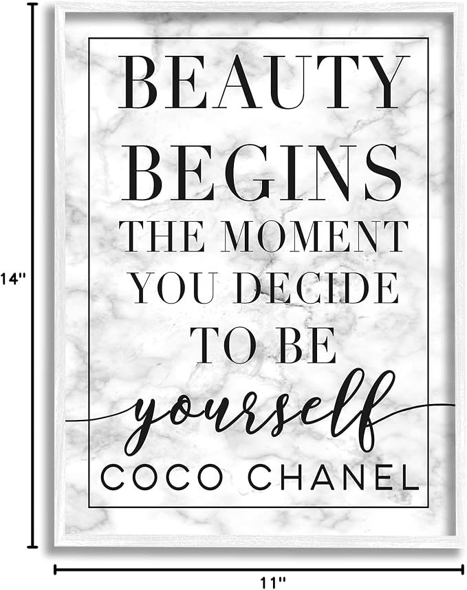 Beauty Begins Inspirational Quote, 11 x 14 Inch Framed Giclée Print | Stupell Industries · By Lil' Rue · Ready to hang · Giftable accent for home refresh · Made in USA