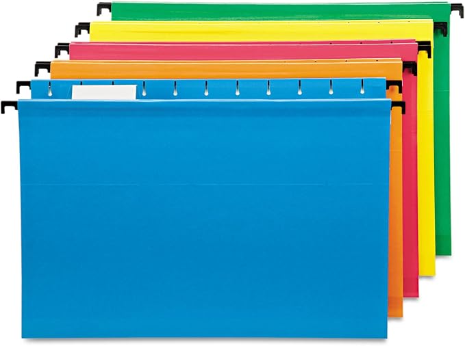 Pendaflex SureHook Reinforced Hanging Folders, Legal Size, Assorted Colors, 1/5 Cut, 20/BX (6153, Asst)