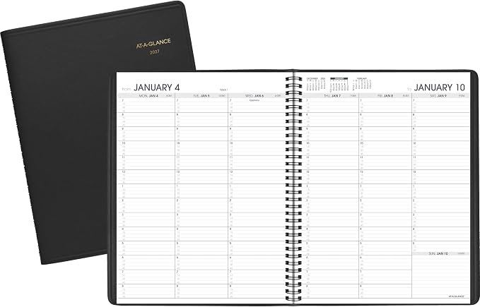 AT-A-GLANCE 2027 Appointment Book Planner, Weekly, 13-Month Jan-Jan, 8.25" x 11", Black (709500527)