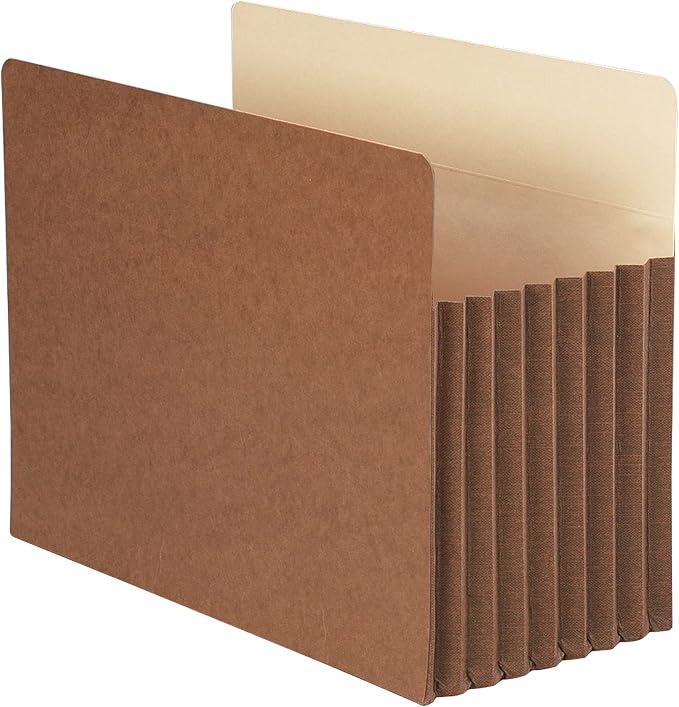 Smead TUFF® File Pocket, Straight-Cut Tab, 7" Expansion, Letter Size, Redrope, 5 per Box (73395)