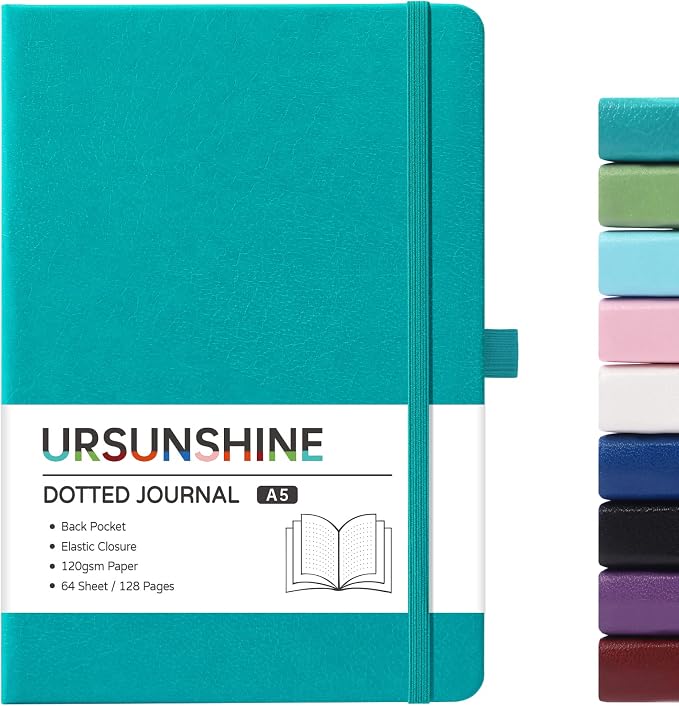Dotted Journal/Notebook - Dot Grid Hard Cover Notebook, 5.3'' x 8.26''