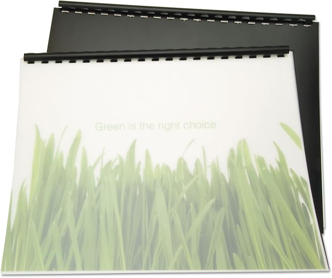 Swingline GBC 100% Recycled Poly Binding Cover, 11"x8-1/2", Frost, Pack of 25 (25817)