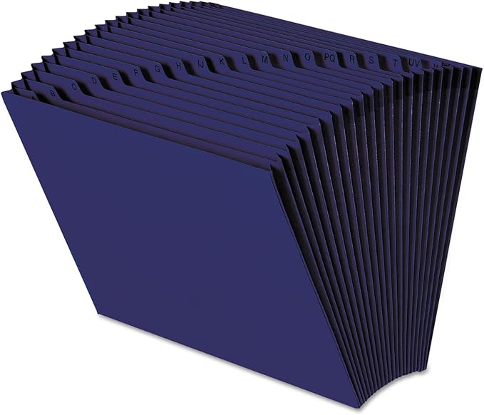 Smead Colored Expanding File, Alphabetic (A-Z), 21 Pockets, Letter Size, Navy Blue (70720)