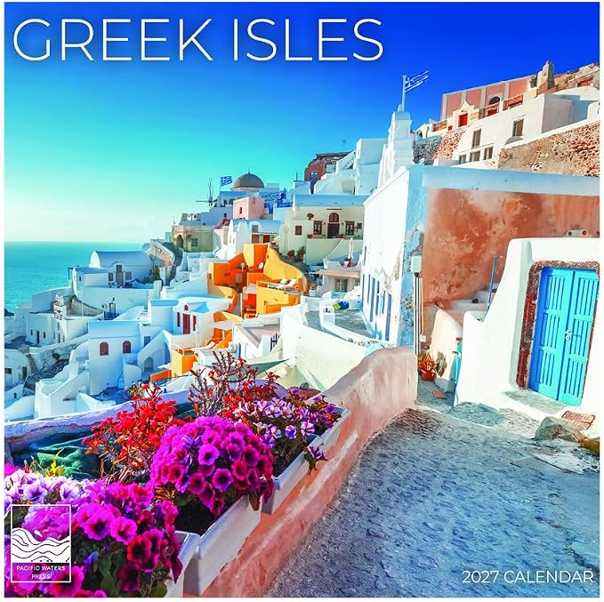 Greek Isles 2027 Wall Calendar, 12 x 24 Hanging Pacific Waters Press