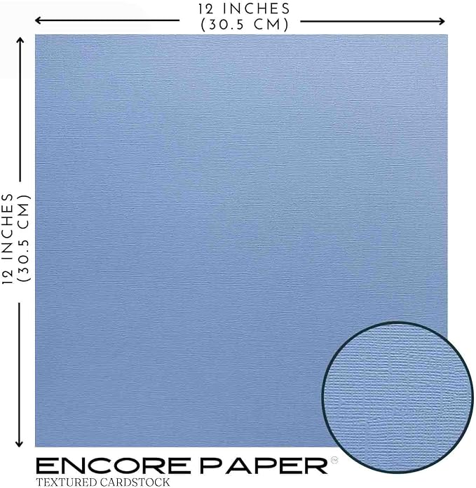 STONEWASH—12x12 Textured Cardstock | 80lb Textured Blue Scrapbook Paper | Premium Cardstock for Cricut Cutting | 25 Sheets