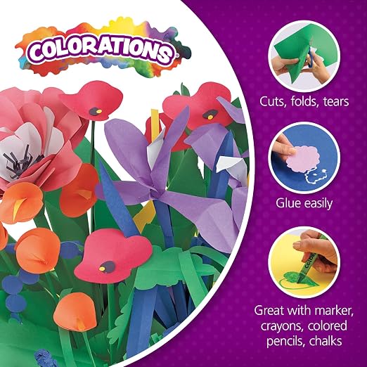 Colorations 9" x 12" Construction Paper Classroom Pack, 2200 Sheets | Mediumweight Construction Paper, Bulk Set, Classroom Arts & Crafts Supplies