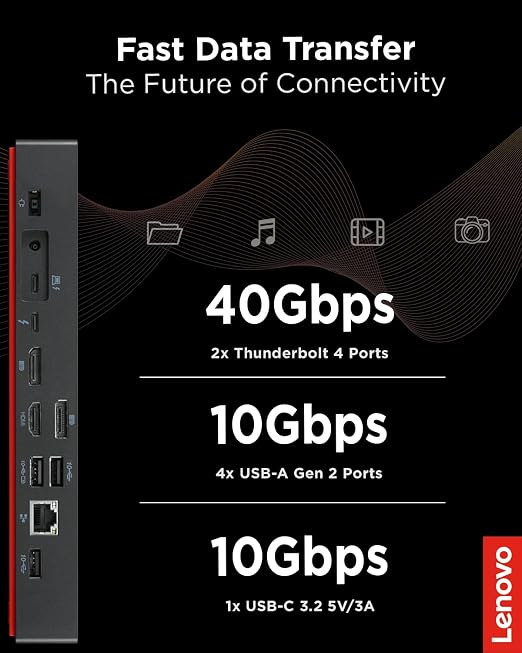 Lenovo ThinkPad Universal Thunderbolt 4 Dock | 4 Displays | 100W Charge