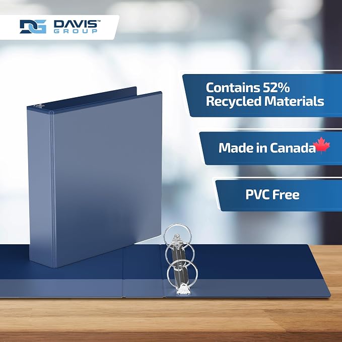 Easyview 3-Ring Binder, Clear-View Cover, 2" Round Rings, 6 Pack | Heavy-duty binder, fits 8.5" x 11" paper, royal blue, customizable cover, made in Canada, ideal for school or office use