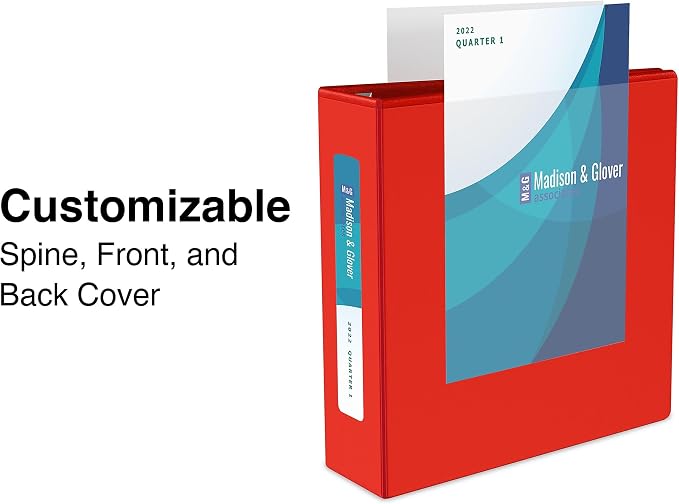 Staples Heavy Duty 1" 3-Ring View Binder, D-Ring, Red, 4/Pack