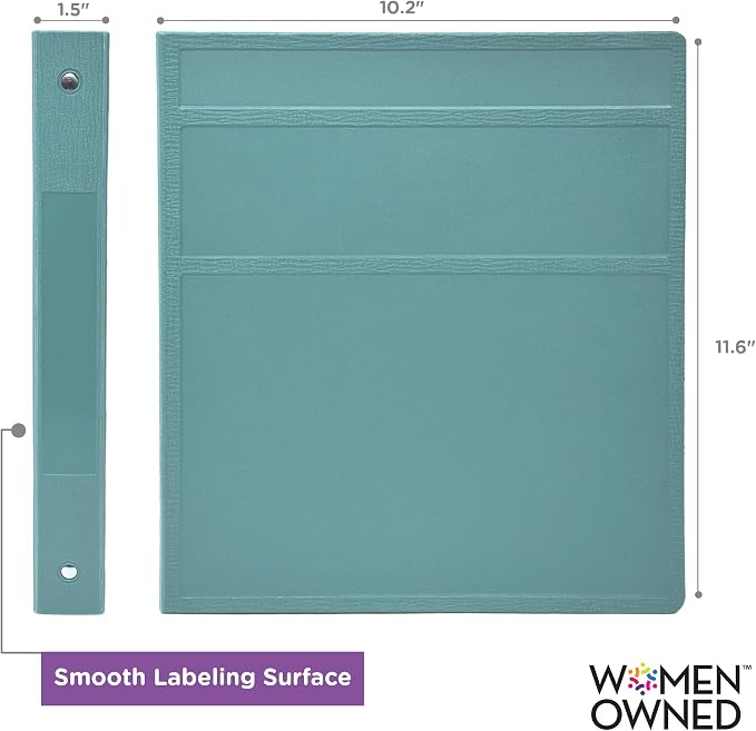 Carstens 1-Inch Heavy Duty 3-Ring Binder - Side Opening, Powder Blue, Durable Plastic, No-Gap Rings, Waterproof Cover No Pockets, Holds 125 US Letter Sheets, BPA-Free, Made in USA (8704-3R) Case of 18