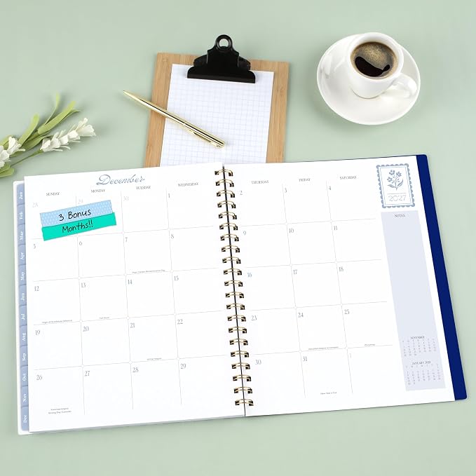 Mead Cambridge 2027 Planner, Weekly & Monthly, 8.5" x 11", Cherrywood Lane, Everly Floral (CL23-905-27)