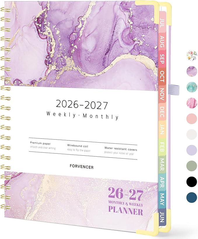 Forvencer Academic Planner 2026-2027, Calendar Jul 2026-Jun 2027, 8.5"x11"
