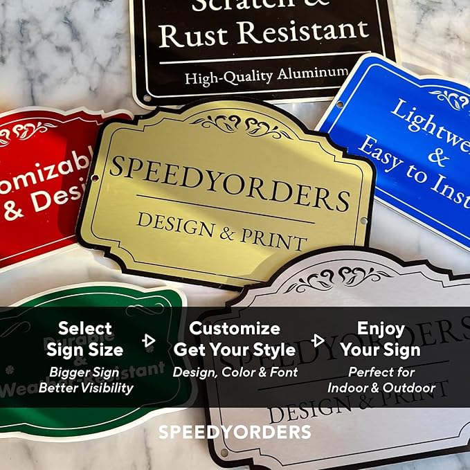 Custom Decorative Outdoor Metal Sign - Personalized Aluminum Sign, Waterproof, Design 2, Metalic Silver 24x24 In