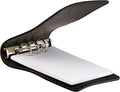 JAY-PEE Memo Book Note Pad Cover NYC Regulation Style Memo Binder with 3 Heavy Metal Rings. Includes 1 Medium Size Note Pad 4" x 6" Made of Full Grain Black Leather