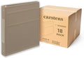 Carstens 1-Inch Heavy Duty 3-Ring Binder - Side Opening, Sand, Durable Plastic, No-Gap Rings, Waterproof Cover, No Pockets, Holds 125 US Letter Sheets, BPA-Free, Made in USA (8717-3R), Case of 18