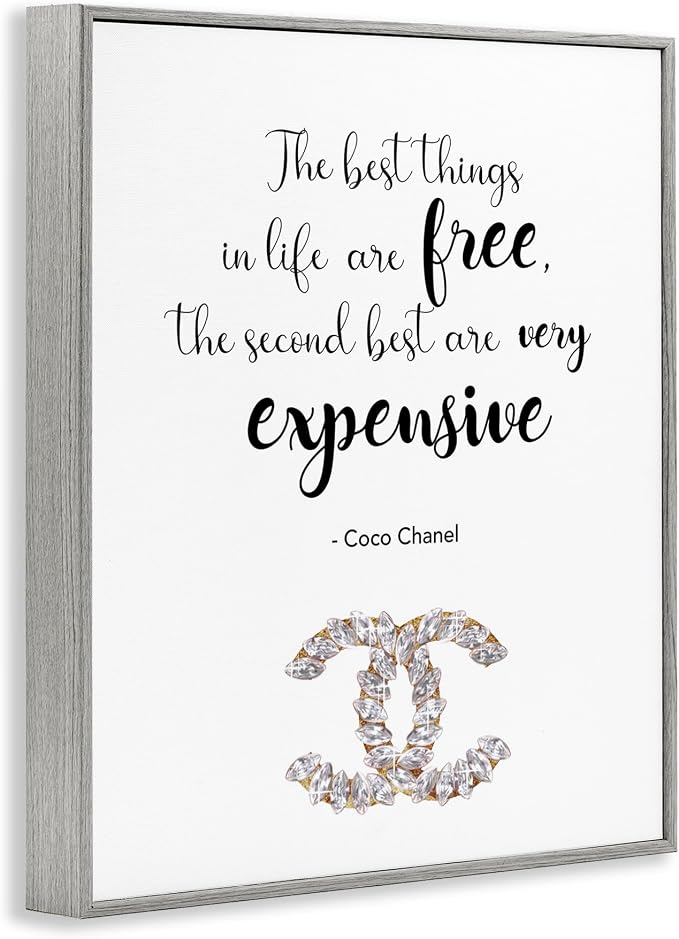 'Best Things In Life Fashion Phrase'| Framed Giclee Art | Stupell Industries | Gray, 24 x 30 Inches, Easy to Hang and Sturdy, Made in USA, by Ziwei Li