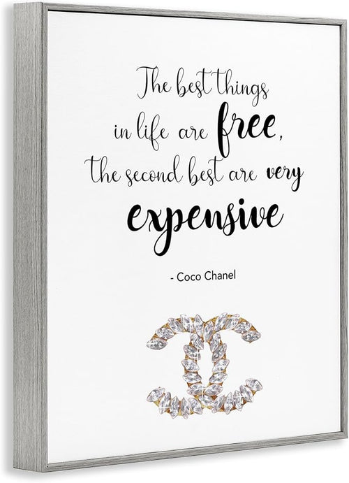'Best Things In Life Fashion Phrase'| Framed Giclee Art | Stupell Industries | Gray, 24 x 30 Inches, Easy to Hang and Sturdy, Made in USA, by Ziwei Li