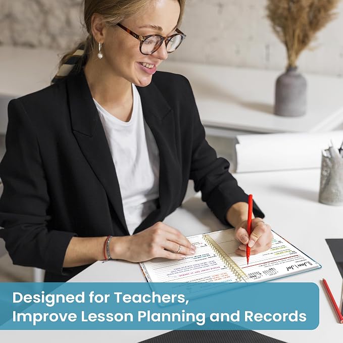 Taja Planner 2026-2027, Jul 2026-Jun 2027 Monthly & Weekly Calendar Planner | 6.3" x 8.5", Hardcover Academic Calendar, Teacher Student Agenda Book with Tabs, School Office Supplies, Deep Bearings