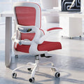 TRALT Office Chair - Ergonomic Desk Chair with Adjustable Lumbar Support, Mesh Computer Chair, Executive Chair for Home Office Comfortable Lumbar Support (1, White Red)