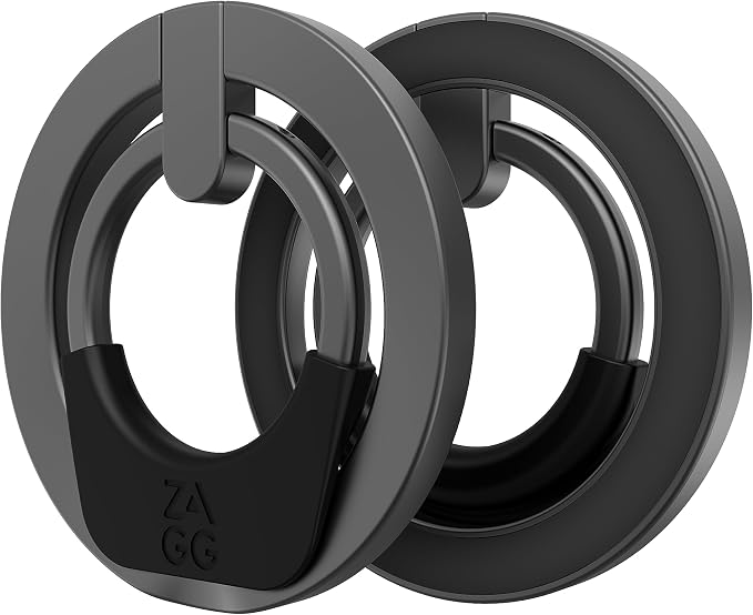 ZAGG Ring Snap 360, Magnetic Ring Accessory – 360 Degree Rotation, Secure Hold with Kickstand – Super Strong Magnet, Compatible with MagSafe Devices, iPhone 14 & Snap Compatible Devices, Black