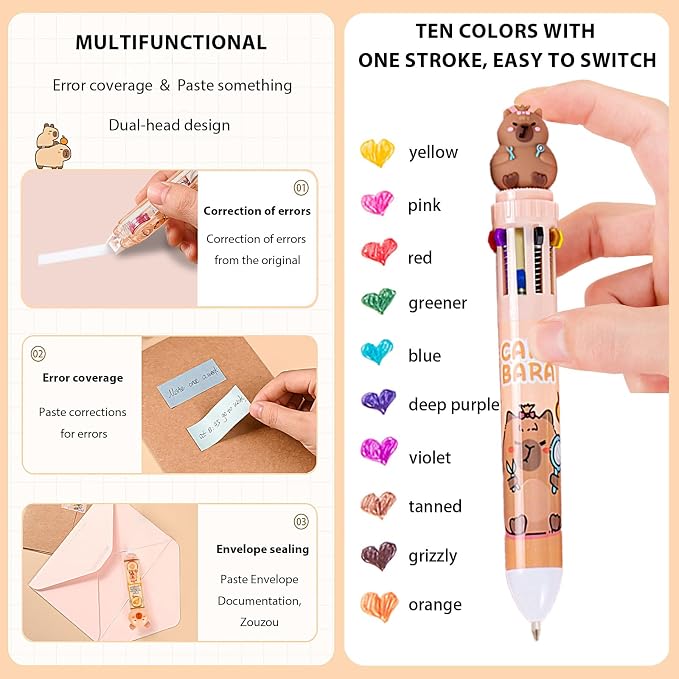 Cute Capybara Stationery Set, Kawaii School Supplies Gift for Students