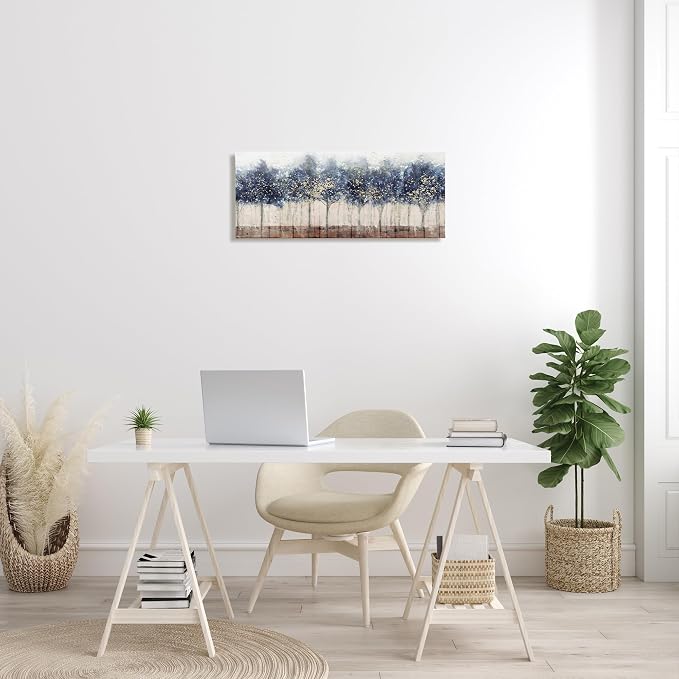 Modern Trees Floral Landscape, 13 x 30 Inch Canvas Wall Art | Stupell Industries · By Nina Blue · Ready to hang · Nature inspired for living room or office · Made in USA