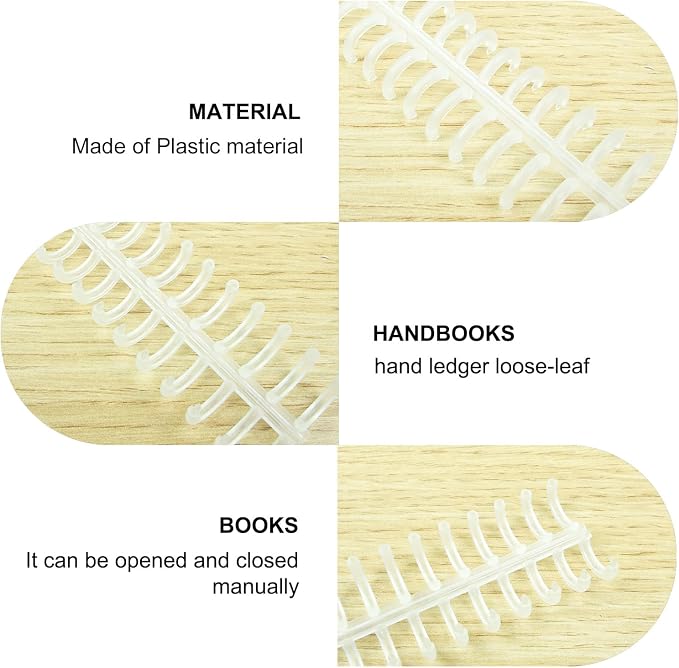 Rayson PROC1230CR Click Binding Spines, 3:1 Pitch, 1/2" Diameter, 90 Sheets Binding Capacity, Clear, 30/Box