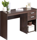 Techni Mobili 48 Inch Modern Compact Computer Desk with Drawers, Espresso | 48 Inch modern desk with storage drawers, sturdy frame, compact design, ideal for bedrooms and home office workspaces