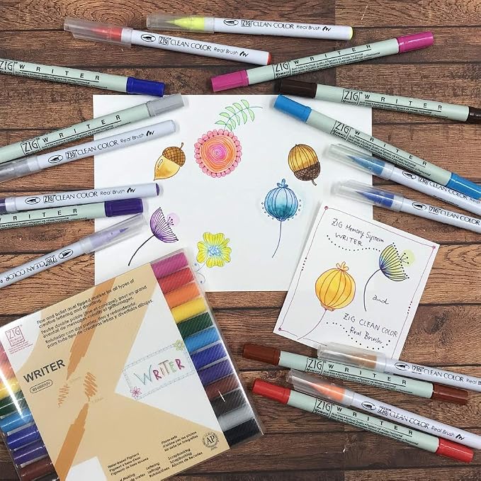 Zig Memory System Writer Dual-Tip Markers, Multicolor, 8-Pack