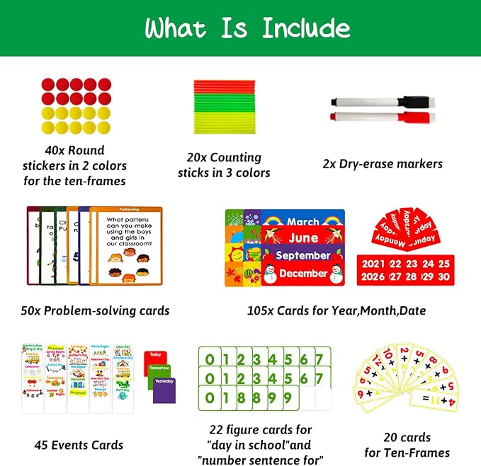 Boczif Math Calendar Classroom Pocket Chart, Classroom Must Haves