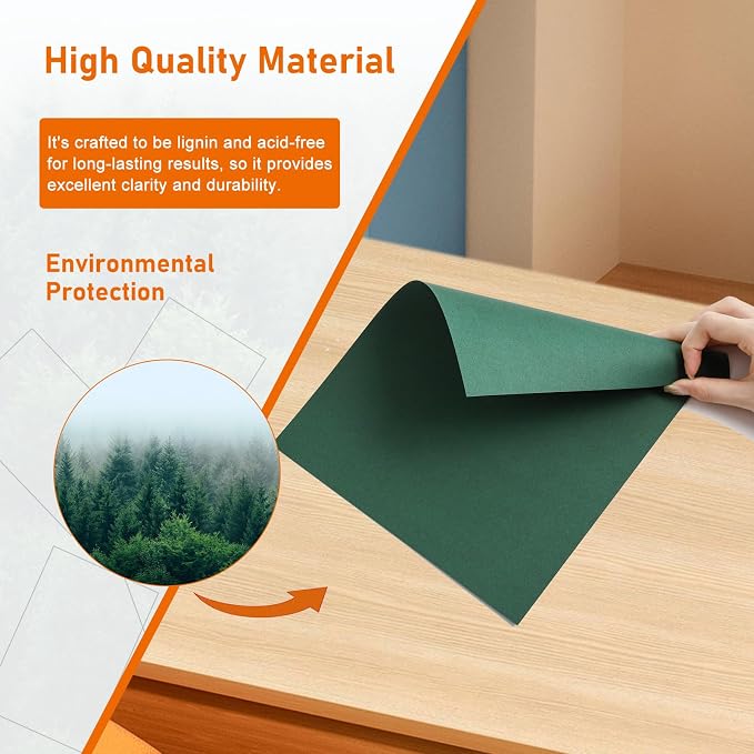 Guakicae 32 Sheets Dark Green Cardstock 8.5 x 11 Certificate Paper 80lb | Heavyweight Green Card Stock for Christmas, DIY Card Making, Invitations, Greeting Cards, Party Decorations