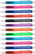 ExpressDesigns™ - Your Name or Imprint on our Custom Printed Addison Ballpoint Pen - Rubber Grip For Writing Comfort And Control, black ink, medium point - 12 Pack (Assorted)