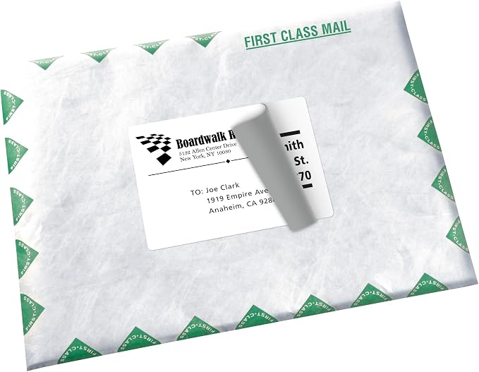 Avery Printable Shipping Labels with Sure Feed, 3-1/2" x 5", White, 400 Blank Mailing Labels for Laser Printers (5168) (Pack of 5)