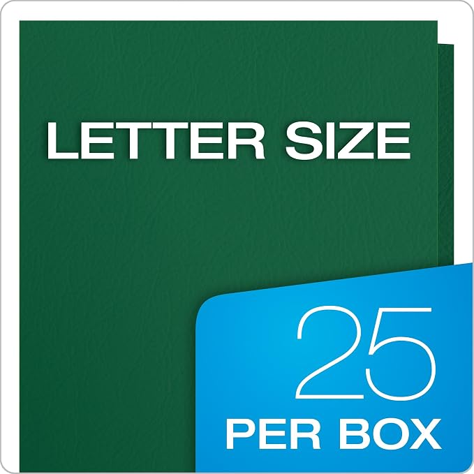 Oxford Twin-Pocket Folders, Textured Paper, Letter Size, Hunter Green, Holds 100 Sheets, Box of 25 (57556EE) (Pack of 2)