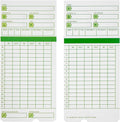 Zzrywuty Time Cards for Employees Monthly, 3 3/8 x 7 3/8 Inch, 100 Count | Green 2-Sided Design, Compatible with Hn3000 Time Clock, Supports All Pay Periods for Employee Attendance
