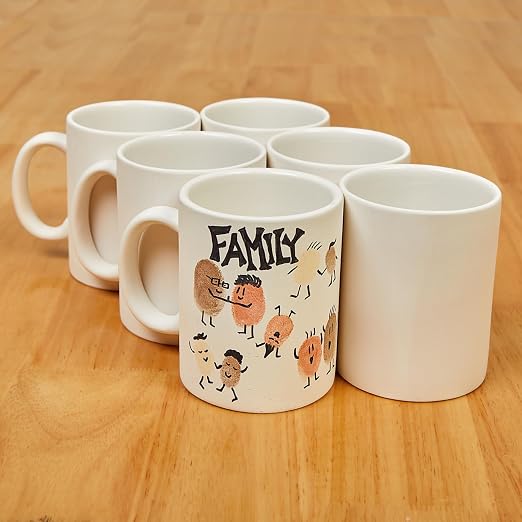 Colorations Decorate Your Own Ceramic Mugs, Unglazed Ready to Craft | Set of 6