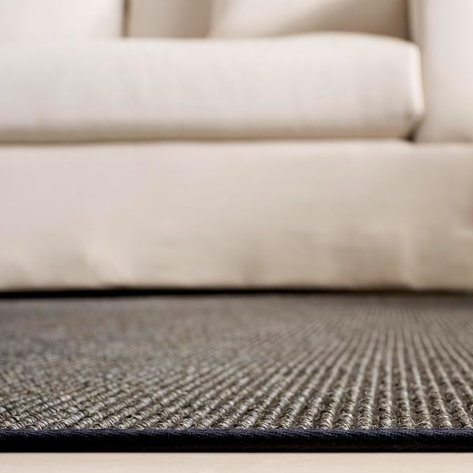Martha Stewart x SAFAVIEH Area Rug Collection - 8' x 10', Charcoal, Sisal & Jute, Farmhouse Style, Ideal for Living Room, Bedroom, Office, Dining Space (MSR9501F)