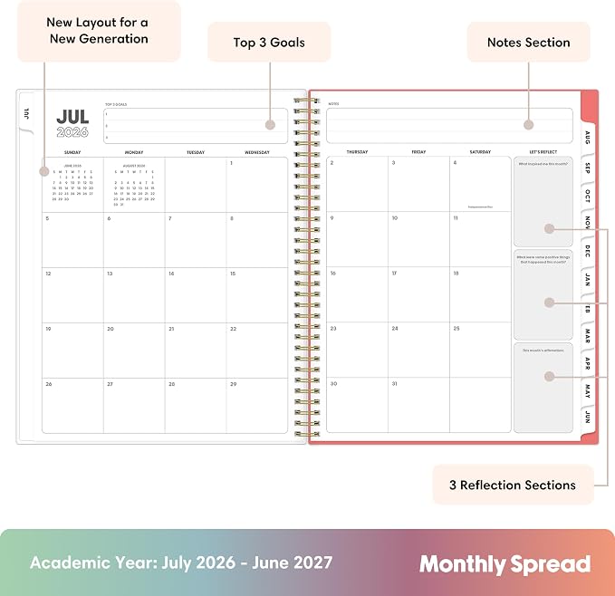 Blue Sky Gen Z 2026-2027 Weekly & Monthly Academic Planner, 8.5"x11" Gladys