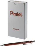 Pentel Orenz Mechanical Pencil 0.3Mm Extra Fine Line, Red Barrel, Box of 12 (PP503B)