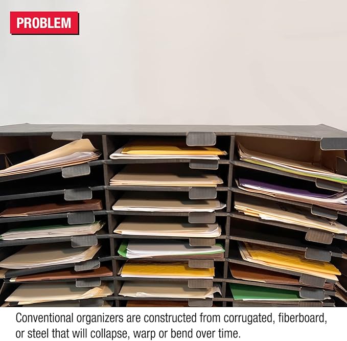 Ultimate Office TierDrop Desktop Organizer, 9 Compartment Sorter, 3-Wide | Sorts documents, forms, mail for office or classroom; modular no-tool assembly design, easily expands with add-on tiers