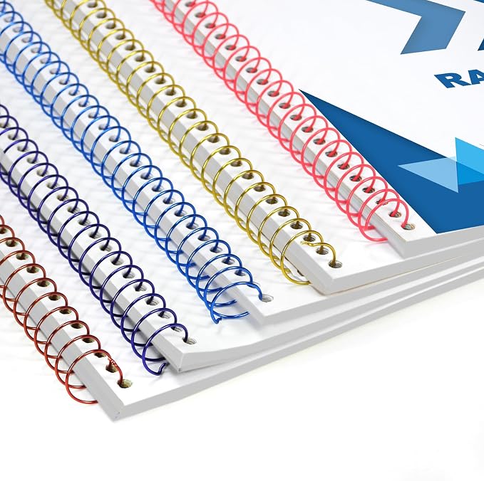 RAYSON 11.1mm Spiral Wire Coil Binding, 3:1 Pitch, 7/16" Metal Coils Spiral Binding 80 Sheets Capacity, Multicolor & Pack of 100