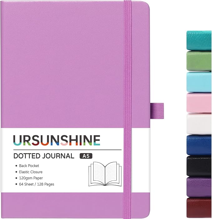 Dotted Journal/Notebook - Dot Grid Hard Cover Notebook, 5.3'' x 8.26''